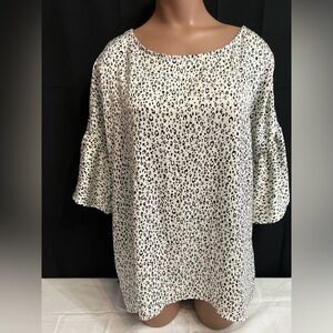 Red Lolly size m animal print tunic bell sleeve high low